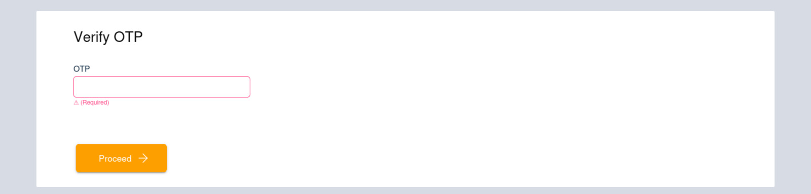 Enterred Aadhaar's OTP Verification Screen